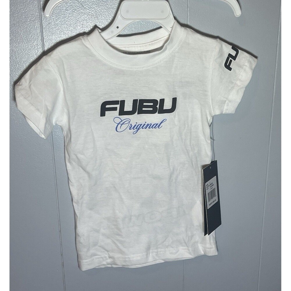 FUBU Original Boys 2T White Monster Truck Graphic Short Sleeve Crew Neck T-Shirt